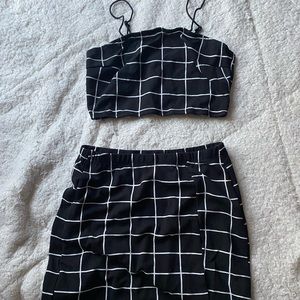 Black & White Skirt and top set 🖤